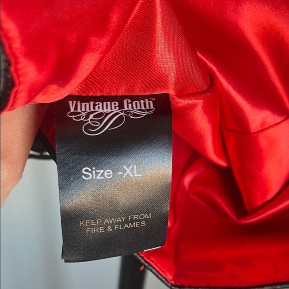 Scarlet and Black Corset top by Vintage Goth L/XL - Picture 2 of 3